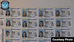 美国海关和边境保护局2020年截获的假证件。（海关和边境保护局提供。）