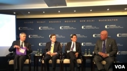 卡内基国际和平基金会举办台湾与TPP研讨会(美国之音钟辰芳拍摄)