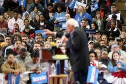 Democratic 2020 U.S. presidential candidate Senator Bernie Sanders rallies with supporters at Winston-Salem State University in Winston-Salem, N.C., Feb. 27, 2020.