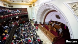 Members of Venezuela's National Constituent Assembly (ANC) attend a session in Caracas, Venezuela, Aug. 12, 2019. 