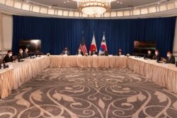 토니 블링컨 미국 국무장관과 정의용 한국 외교장관, 모테기 토시미쓰 일본 외무상이 22일 제76차 유엔총회가 열리는 미국 뉴욕에서 회담했다.