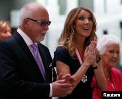 Celine Dion with late husband Rene Angelil in 2013.