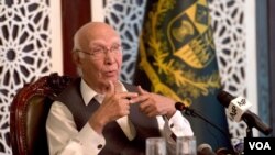 Sartaj Aziz, penasihat Perdana Menteri untuk keamanan Nasional dan Kebijakan Luar Negeri Pakistan (Foto: dok).
