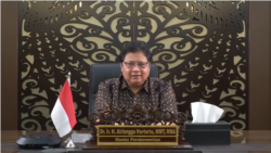 Menteri Koordinator Bidang Perekonomian Airlangga Hartarto. (VOA)