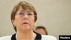 U.N. High Commissioner for Human Rights Michelle Bachelet attends a session of the Human Rights Council at the United Nations in Geneva, Switzerland, March 6, 2019.
