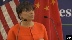 美国商务部长普里茨克在北京访问时发表谈话