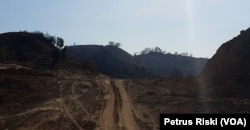 Pembukaan bukit di Kawasan Ekonomi Khusus Mandalika, menjadi jalur sirkuit MotoGP 2021