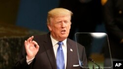 آقای ترمپ نخستین سخنرانی اش را به صفت رئیس جمهور امریکا در مجمع عمومی ملل متحد ایراد کرد