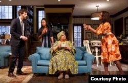“Familiar,” Danai Gurira’s play about a familial culture clash, just extended its run off-Broadway. (Photo courtesy of Joan Marcus)