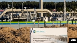FILE - The Nord Stream 2 gas line landfall facility is seen in Lubmin, Germany, Sept. 7, 2020. 