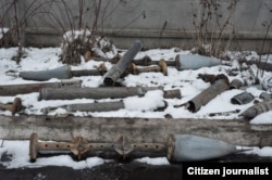 Cluster warheads in Illovaisk township, Donetsk region. Russian forces are believed to have played a decisive role in the Battle of Ilovaisk, which started on August 7, 2014.
