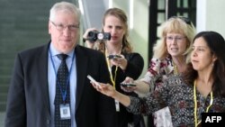 John Melle, US chief negotiator for NAFTA, is interviewed during a break in the NAFTA re-negotiations in Ottawa, Sept. 25, 2017.