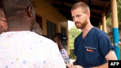 FILE - Undated handout photo courtesy of Samaritan's Purse shows Dr. Kent Brantly near Monrovia, Liberia. 