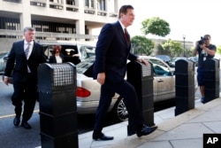 Paul Manafort arrives at federal court, June 15, 2018, in Washington.