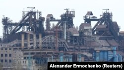 Pogled na postrojenja čeličane Azovstal, poslednjeg uporišta ukrajinskih branlaca u Marijupolju, Ukrajina, 21. aprila 2022.