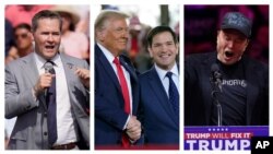 از راست به چپ: ایلن مسک، مارکو روبیو در کنار ترمپ و مایکل والتز