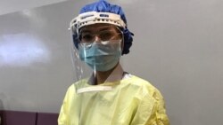 កញ្ញា ចាន្ធី រដ្ឋា អាយុ ២៥ ឆ្នាំ គឺសមាជិកម្នាក់នៃក្រុមការងារគ្រូពេទ្យស្ម័គ្រចិត្តប្រឆាំងកូវីដ១៩។ (រូបភាពផ្តល់ឲ្យ)