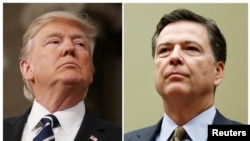 Presiden Amerika Serikat Donald Trump (kiri) dan mantan Direktur FBI, James Comey (Foto: dok).