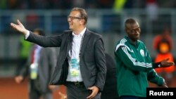 Georges Leekens, alors sélectionneur de la Tunisie, lors de la CAN 2015 en Guinée-Équatorial à Bata, le 31 janvier 2015.