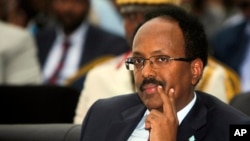 FILE - Somalia's President Mohamed Abdullahi Mohamed in Mogadishu, Somalia, Feb. 22, 2017.