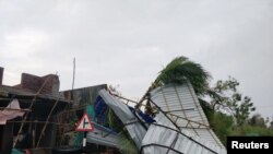 Kerusakan akibat badai di Tamil, Nadu, India, 16 November 2018.