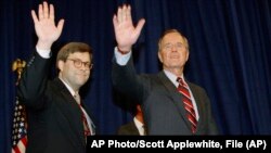 Vilijem Bar sa Džordžom Bušom starijim 1991.