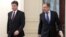 Russia's Foreign Minister Sergei Lavrov (R) and Slovak Foreign Minister Miroslav Lajcak take a walk during their meeting in Moscow, Russia, December 12, 2012. (AP)
