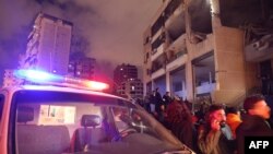 تصویری از حومه بیروت که مورد حمله پهپادی قرار گرفت.