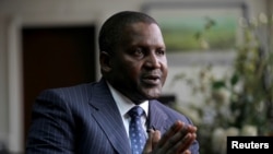 Le milliardaire nigérian Aliko Dangote, fondateur et PDG de Dangote Group, à Lagos, Nigeria, 13 juin 2012.