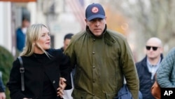 FILE - Hunter Biden walks with his wife, Melissa Cohen, in Nantucket, Massachusetts, on Nov. 24, 2023. The president's son offered on Nov. 28 to testify publicly before Congress.