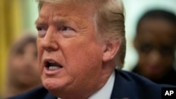 Presiden AS Donald Trump berbicara di Gedung Putih (foto: dok).