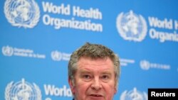Michael J. Ryan, Executive Director of the WHO Health Emergencies Program attends the news conference on the novel coronavirus (2019-nCoV) in Geneva, Switzerland, Feb. 11, 2020. 