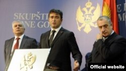 Lideri Demokratskog fronta, Andrija Mandić, Nebojša Medojević i Predrag Bulatović