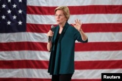 2020 대선 출마를 선언한 엘리자베스 워런 민주당 상원의원이 17일 테네시주 멤피스에서 열린 집회에서 연설했다.