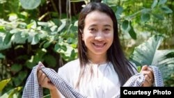 Phina So, currently a researcher at the Cambodian Development Resource Institute, is a potential Cambodian female author who brings wonderful messages to young people through novel writing. (Courtesy Photo) 