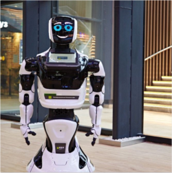 Robot V.4 produksi Promobot, dapat membedakan Anda dari pesaing, menarik pelanggan, dan meningkatkan loyalitas merek konsumen mereka. Robot itu otonom dan tidak membutuhkan orang untuk mengontrol pekerjaannya. (Foto: IG / promobot.global)