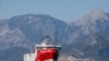 FILE - Turkey's exploratory vessel, the Oruc Reis, is seen anchored in the Mediterranean, off the coast of Antalya, Turkey, July 24, 2020.