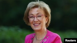 Britain's Conservative Party's leader of the House of Commons Andrea Leadsom is seen outside Downing Street, as uncertainty over Brexit continues, in London, May 21, 2019.