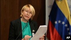 Venezuela's chief prosecutor Luisa Ortega speaks during a press conference in Caracas, Venezuela, June 28, 2017. 