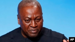 FILE - Ghana's President John Dramani Mahama.