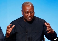 FILE - Ghana's President John Mahama.