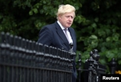 Vote Leave campaign leader, Boris Johnson, leaves his home in London, Britain, June 27, 2016.