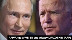 Kombinovana fotografija ruskog predsjednika Vladimira Putina i američkog predsjednika Joea Bidena.