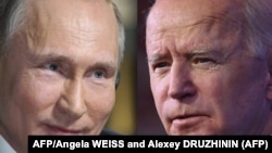 Presiden Rusia Vladimir Putin dan Presiden AS Joe Biden 