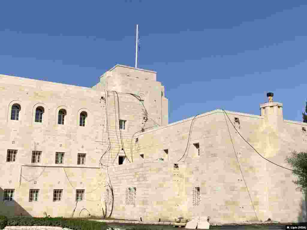 Another view of UNTSO's Government House headquarters under renovation, April 6, 2018.