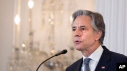 토니 블링컨 국무장관이 24일 이날 공개된 ‘2024 인신매매 실태 보고서’에 대해 발언하고 있다.