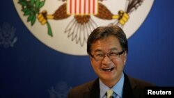 FILE - U.S. Special Representative for North Korea Policy Joseph Yun arrives at a meeting with the media in Bangkok, Thailand, Dec. 15, 2017.