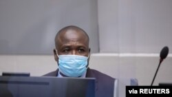 Lord's Resistance Army ex-commander Dominic Ongwen who is accused of participating in the LRA?s alleged crimes, sits in the courtroom of the International Criminal Court in The Hague, Netherlands, Feb. 4, 2021. (ICC-CPI/Handout)