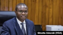 Romuald Wadagni, ministre des Finances, au Bénin, 11 septembre 2018. (VOA/Ginette Adandé)