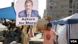 Morsi supporters say they moved onto the streets in reaction to the massive rallies against the former president in June. (Heather Murdock for VOA)